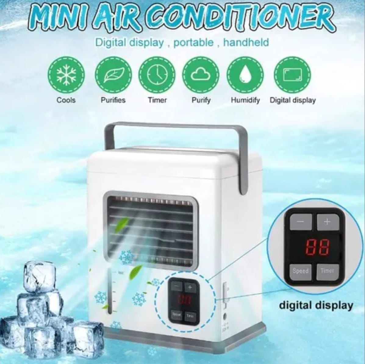 ❄️ Mini Aire Acondicionado Portátil – El Enfriador Personal que Necesitas 💨